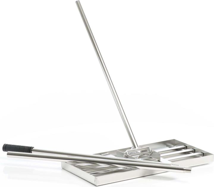 Actual product image Wiltec Edelstahl Rasenrakel mit Stiel Gr. M Sanden Leveler Flächenebner Garten