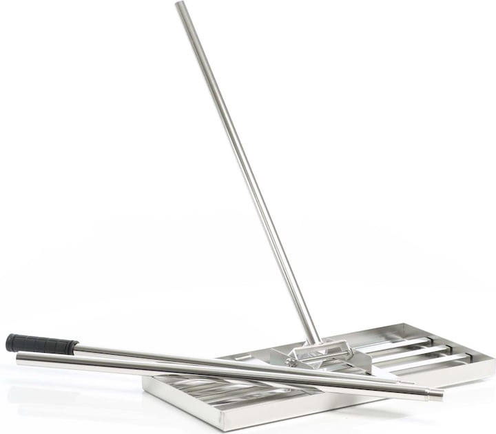 Wiltec Edelstahl Rasenrakel mit Stiel Gr. M Sanden Leveler Flächenebner Garten
