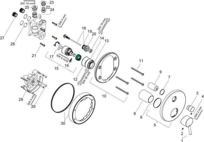Image du produit hansgrohe HG Set de montage final TALIS pour baignoire à encastrer Sich-kom chromé