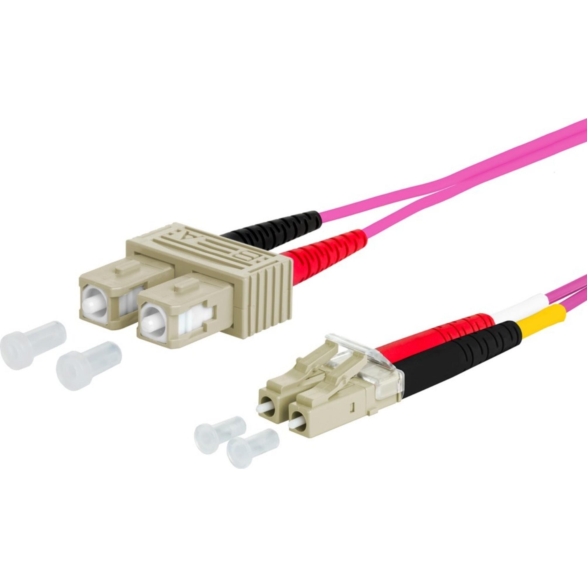 Metz Connect 151S1EOJO10E. Kabellänge: 1 m, Lichtleitertyp: OM4, Anschluss 1: 2x SC, Anschluss 2: 2x (CAT7, 1 m), Netzwe...