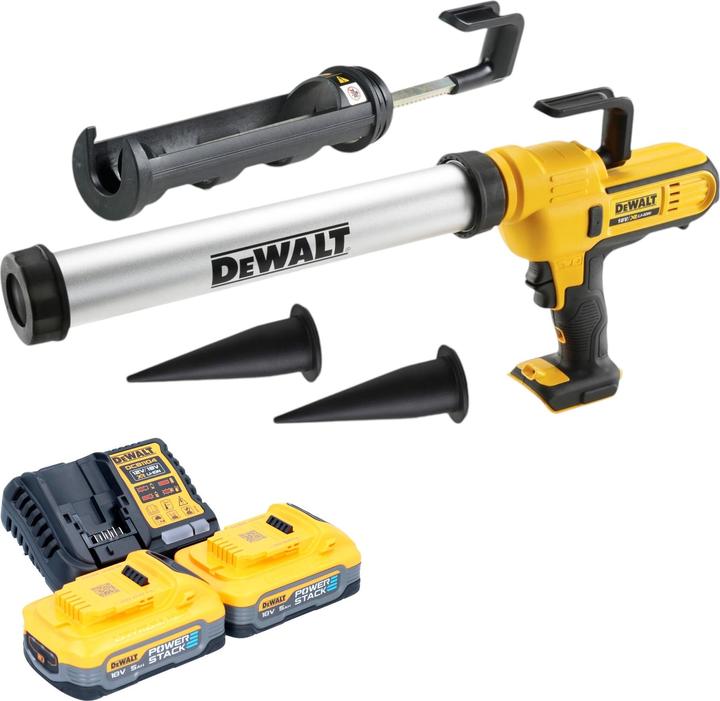 Image du produit DeWalt DCE 581 H2K Pistolet à cartouche sans fil 18 V 310 ml + 2x Powerstack batterie 5,0 Ah + chargeur +