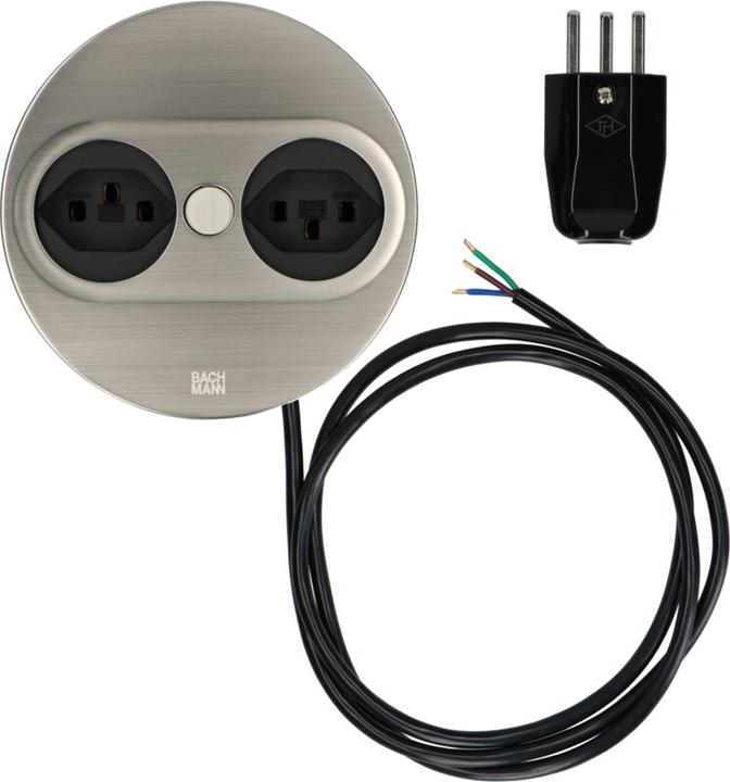 Actual product image Bachmann Einbausteckd. TWIST rund Edelstahl 2xCH