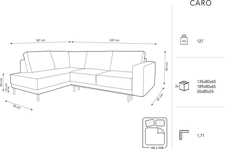Produktbild Micadoni Caro (Ecksofa)