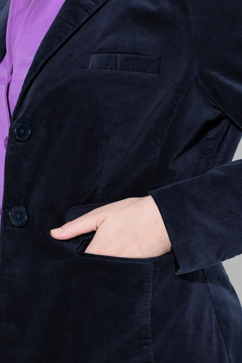 Actual product image Ulla Popken Samtblazer, leicht tailliert, Reverskragen, Acetatfutter (52)