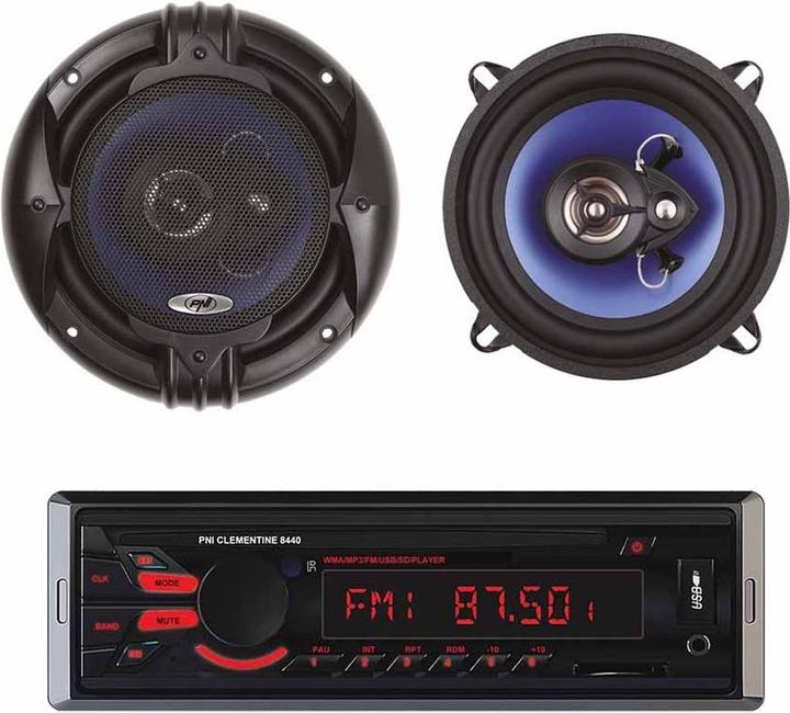 PNI Package radio MP3 car player Clementine 8440 4x45w + coaxial car speakers HiFi650, 120W, 1