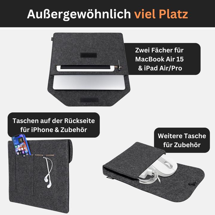 Immagine prodotto Only-Bags.Store Laptoptasche Filzhülle für MacBook (15", Apple)