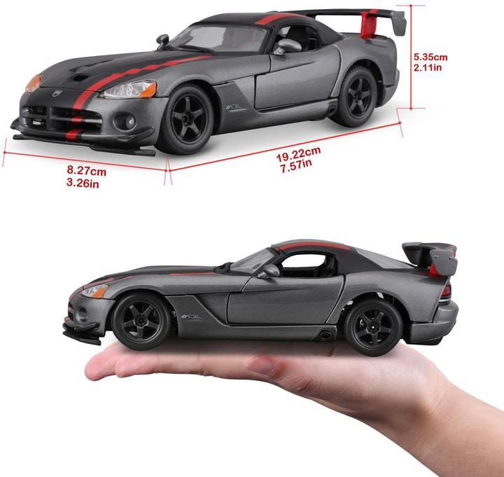 Image du produit Bburago 18/22114 Diecast 1:24 Official Dodge Viper SRT 10 ACR Gray with Red Details for 3+ Years (18