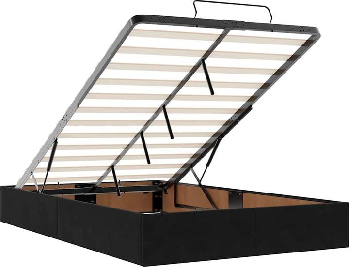 Actual product image VidaXL Ottoman bed with mattresses black 120x200 cm velvet bed frame (120 x 200 cm)