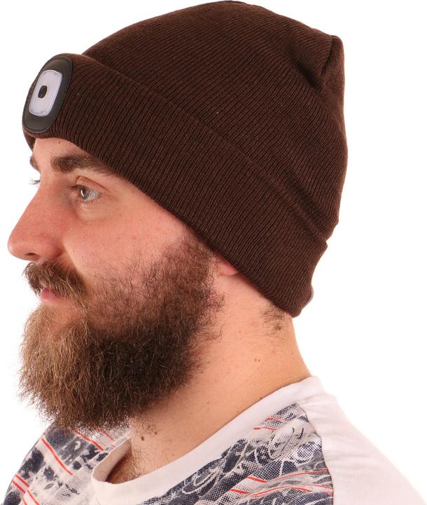Produktbild Sixtol Cap mit Stirnlampe 180lm, wiederaufladbar, USB, Universalgrösse, Baumwolle/PE, braun (180 lm)
