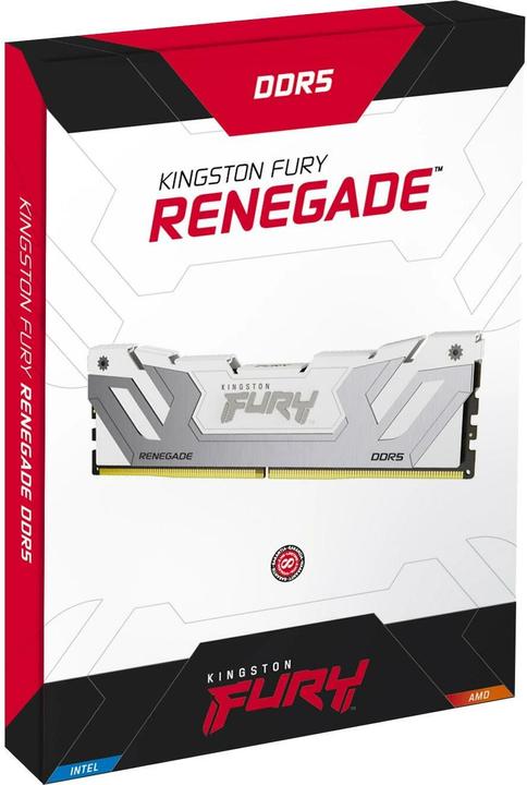 Actual product image Kingston Technology FURY 24GB 8400MT/s DDR5 CL40 CUDIMM Renegade White XMP, 24 GB, 1 x 24 GB, DDR5 (1 x 24GB, 4200 MHz, DDR5 RAM, DIMM)