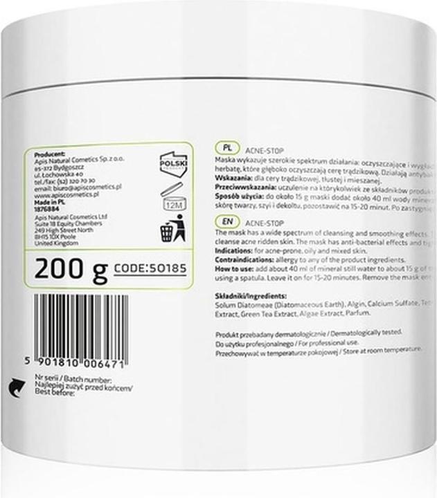 Actual product image Apis Natural Cosmetics Apis Acne-Stop Algae Mask Algae Mask For Acne Skin With Bamboo And Green Tea 200G