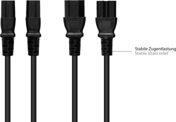 Actual product image Good Connections P0150-S050 Power cable black 5 m Mains plug type E+F C15 coupler (5 m)