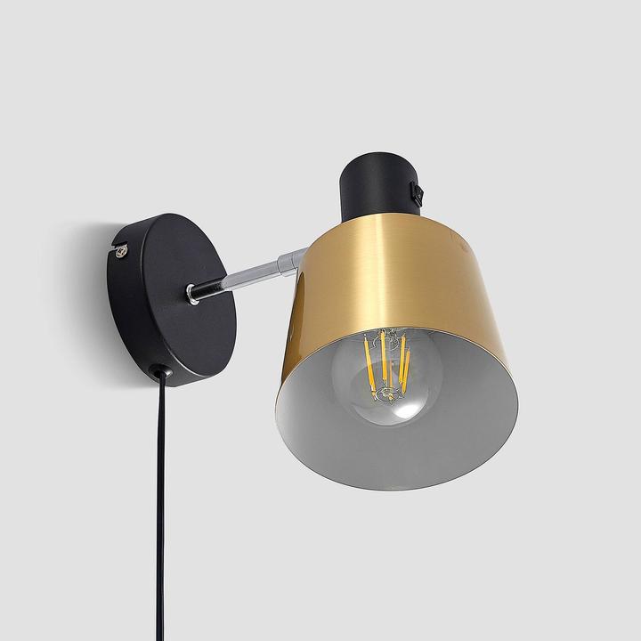 Produktbild Lindby Vlada Wandlampe zum Lesen, messing, schwarz (E27)