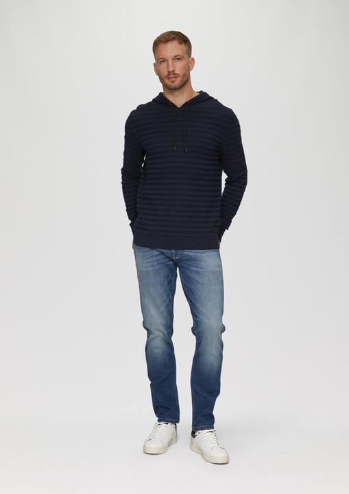 Image du produit s.Oliver Strickpullover Strickpullover mit Kapuze und Strukturstreifen (XXL)