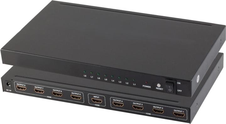Actual product image Shiverpeaks ®-PROFESSIONAL--HDMI distributor 1x8, metal, 4K30Hz, black (HDMI)