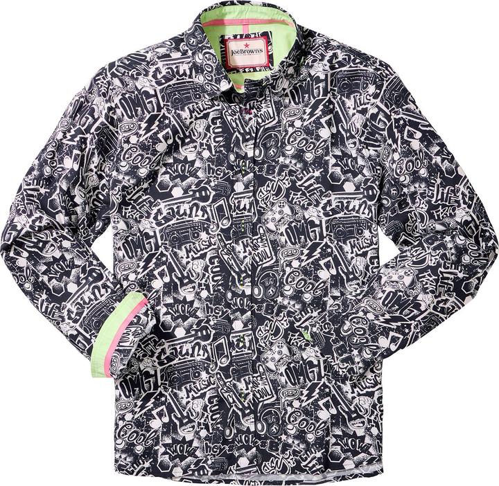 Joe Browns Comic Print Graphic Long Sleeve Shirt (S)