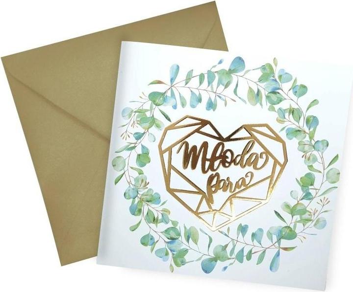 KW Hochzeitskarte Blätter 3D Lack (1 Pcs.)