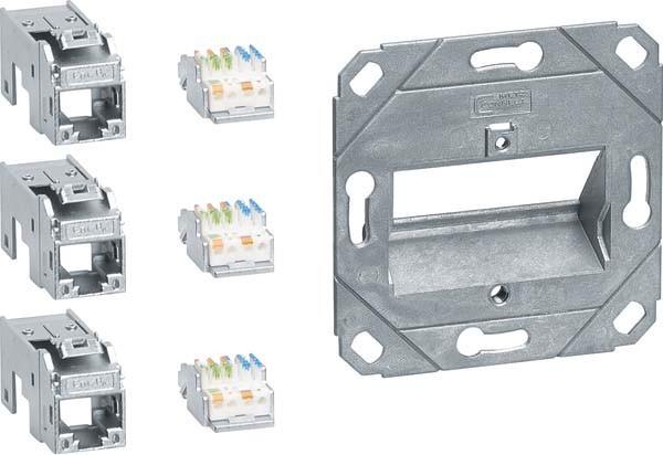 Image du produit Hager Module de connexion GMKSRJ45C6A3 3x RJ45 Cat.6a (Conduit)
