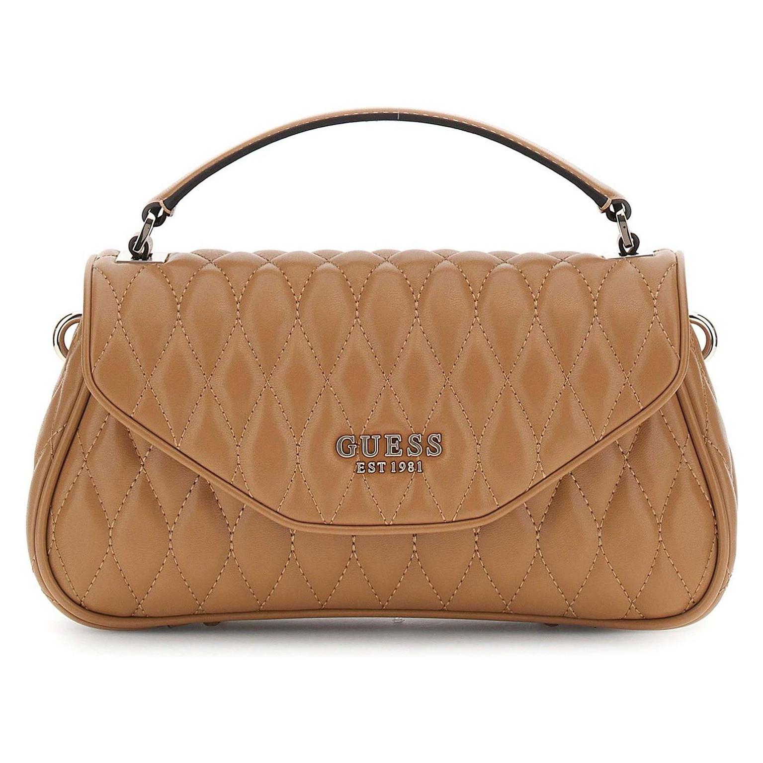 Guess, Damen, Handtasche, Borsa A Manico Superiore Con Flap, Beige