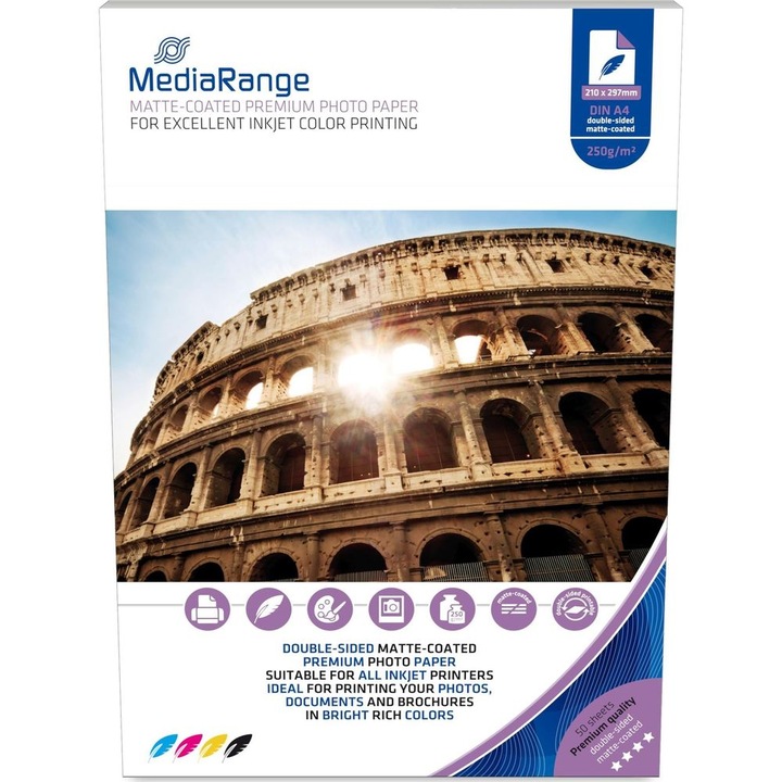 Produktbild MediaRange Fotopapier (250 g/m², A4, 50 x)