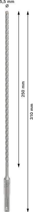 Image du produit Bosch Professional Zubehör PRO SDS plus-5X Foret marteau, 5,5 x 250 x 310 mm (5.50 millimètres)