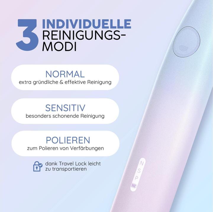 Produktbild happybrush Schallzahnbürste StarterKit Eco Vibe 3 Sunrise