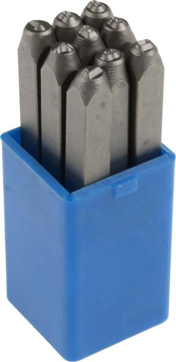 RS PRO 3mm x 6mm Schlagstempel Satz 9-teilig, 0 9, Länge 61mm