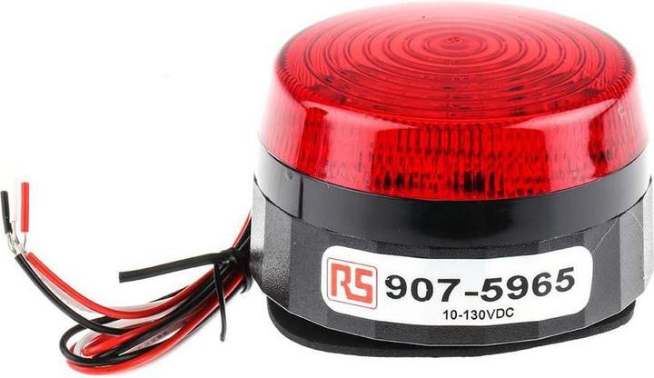 Actual product image RS PRO LED Beacon, Red, Low Prof, 10-100Vdc