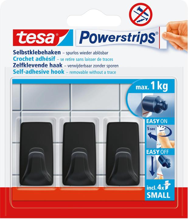 Image du produit tesa Crochet adhésif Powerstrips SMALL carré - 3 x crochets muraux adhésifs