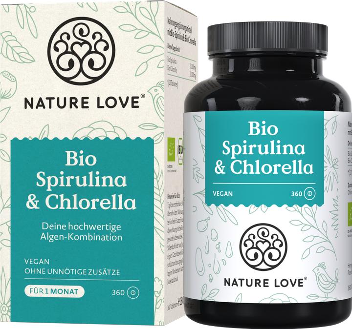 Produktbild Nature Love Bio Spirulina & Chlorella (360 Stück, 180 g)