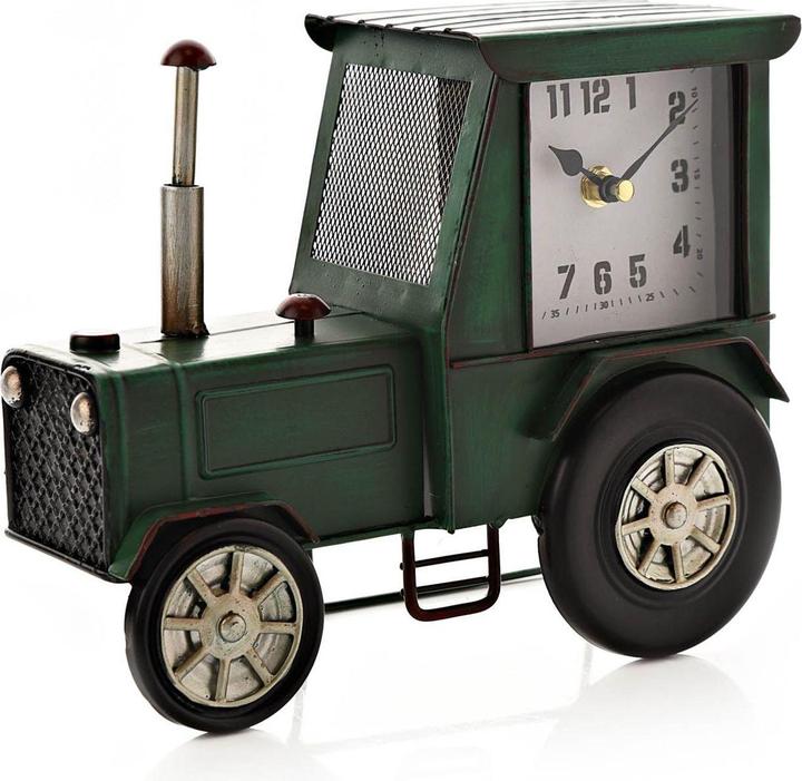 Actual product image Hometime Mantel Clock - Dark Green Tractor