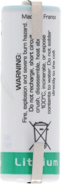 Actual product image Saft Batterie LS17500 Lithium, Size A, mit Lötfahne U-Form (1 pcs., AA, 3600 mAh)