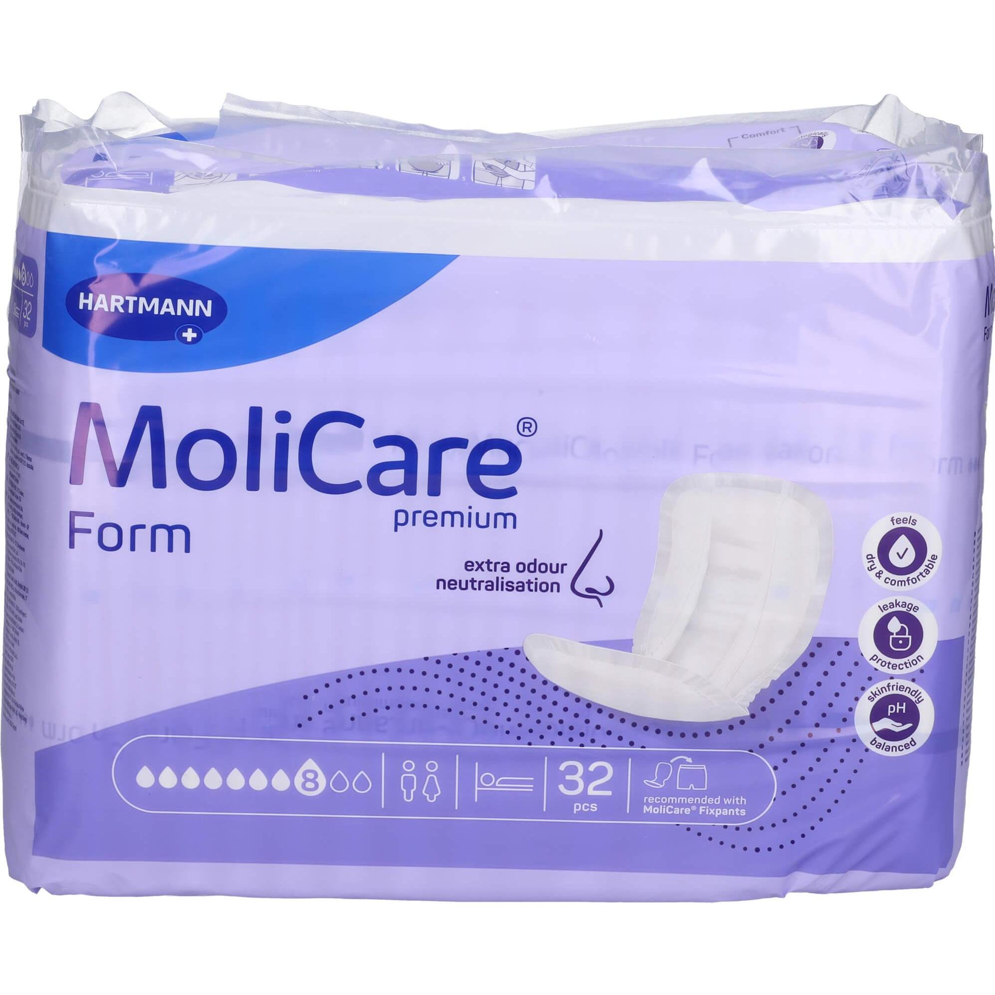 Hartmann, Inkontinenzhygiene, Molicare Pr Form 8 Tropfen, 4X32 St