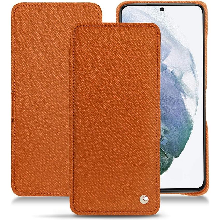 Noreve Lederschutzhülle horizontal (Samsung Galaxy S21+), Smartphone Hülle, Orange
