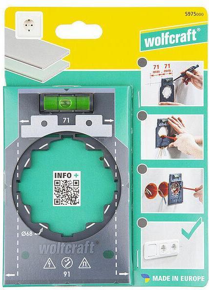 Produktbild wolfcraft 1 Markier- und Ausrichtschablone für HWD (9 cm)