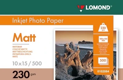 Lomond Carta fotografica a getto d'inchiostro opaca 230 g/m2 10x15, 500 fogli (230 g/m², 500 x)