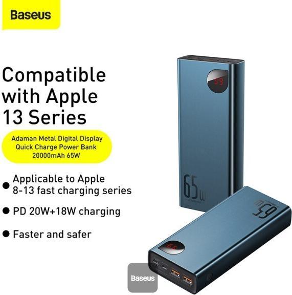 Immagine prodotto Baseus Serie Adaman (20000 mAh, 65 W, 74 Wh)