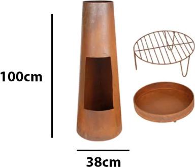 Produktbild Feuersäule 38x38x100 cm (38 cm)