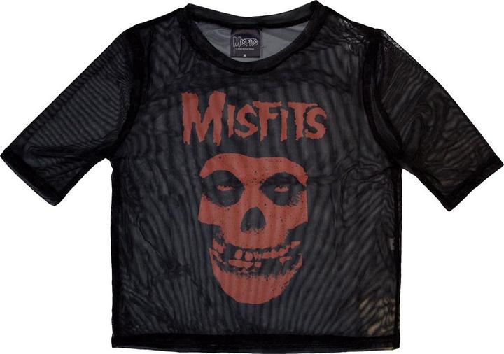 Immagine prodotto Misfits Orange Logo & Skull Netzgewebe Crop Top (Girlie) (XS)