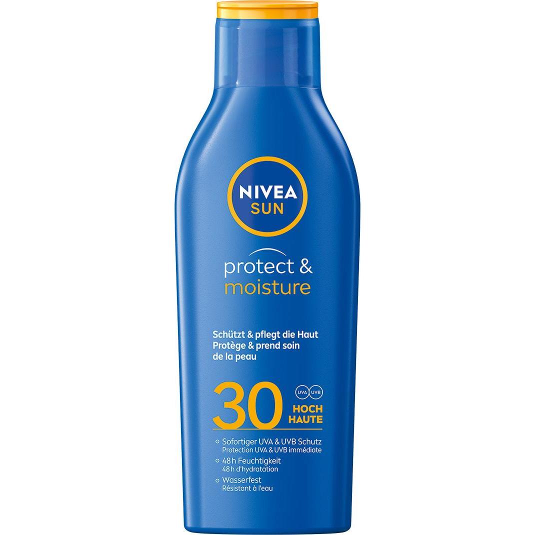 Nivea Unisex Sonnencreme, Sun Protect & Moisture Sonnenmilch (Sonnenmilch, Spf 30, 250 Ml)