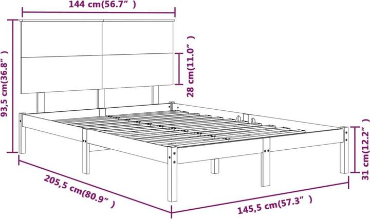 Image du produit vidaXL Bettrahmen (140 x 200 cm)