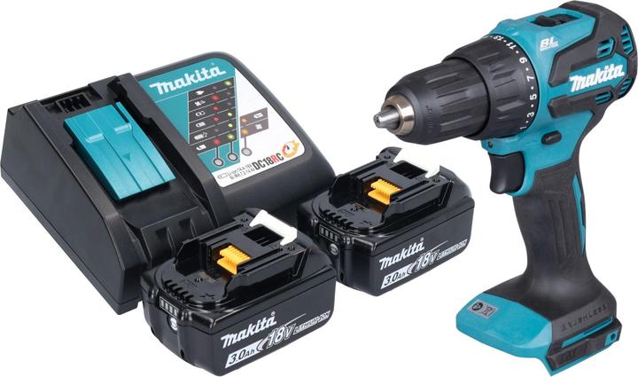 Image du produit Makita DHP 490 RF Akku Schlagbohrschrauber 18 V 65 Nm Brushless + 2x Akku 3,0 Ah + Ladegerät (Fonctionnement sur piles)