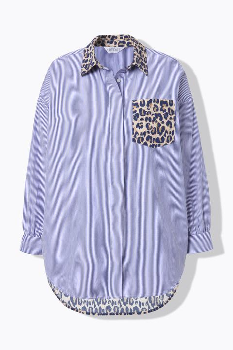 Immagine prodotto Studio Untold Camicia dal taglio oversize con righe e leopardato (50, 52)