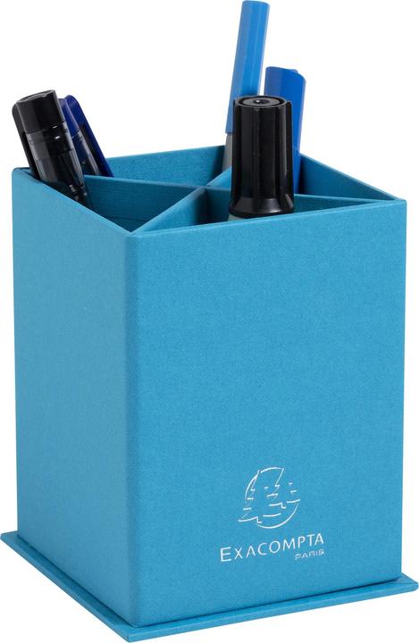 Image du produit Exacompta Pot à crayons carré 4 compartiments carton Teksto - Turquoise