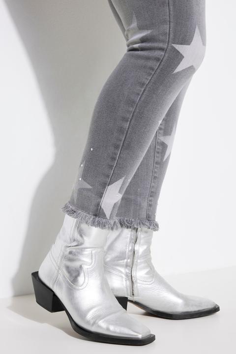 Produktbild Angel of Style Jeans, Slim Fit, Sterne, Glitzersteinchen, Fransensaum (48)