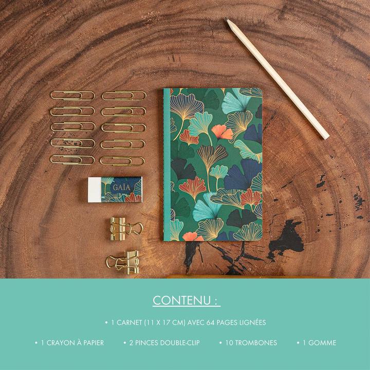 Actual product image Clairefontaine Gaïa bleu, Stationer y kit 18,5x19,3 cm (A5, Lined, Soft cover)