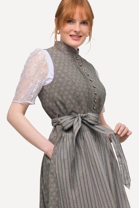 Produktbild Ulla Popken Dirndl, Biesen, Schmuckknöpfe, Stehkragen, ärmellos (44)
