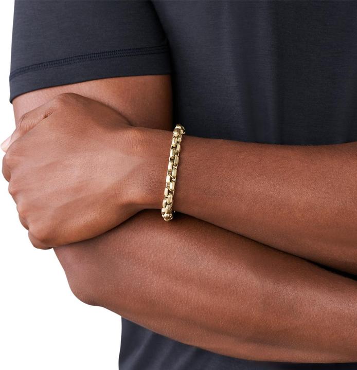 Actual product image Armani Exchange Fashionable men's gold plated bracelet AXG0046710 (20.50 cm, Stainless steel)