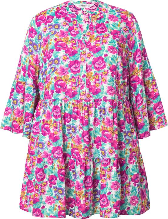 Image du produit Angel of Style Blouse-tunique avec col à patte de boutonnage, manches 3/4 et volants (44)