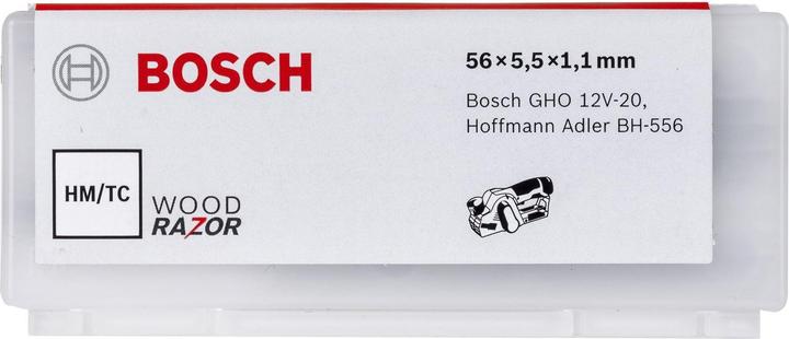 Produktbild Bosch Professional Zubehör Hobelmesser, 56 mm, gerade, Carbide, 40°, 10 Stk.